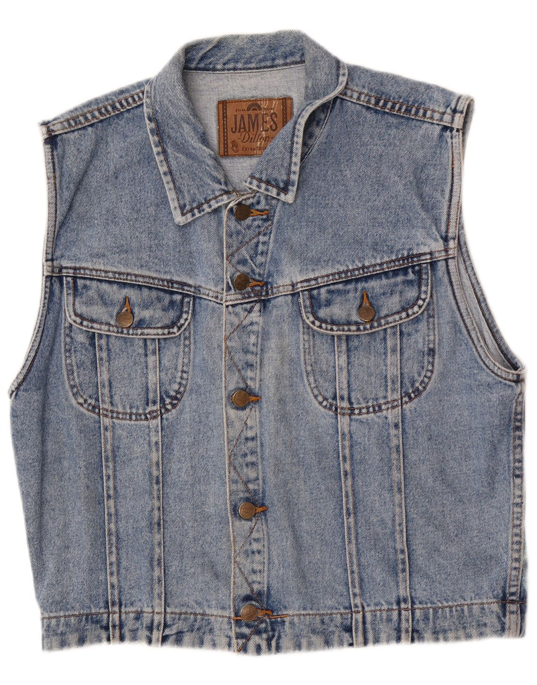 James Dillon Herren Jeansweste UK 36 Small Blau Baumwolle