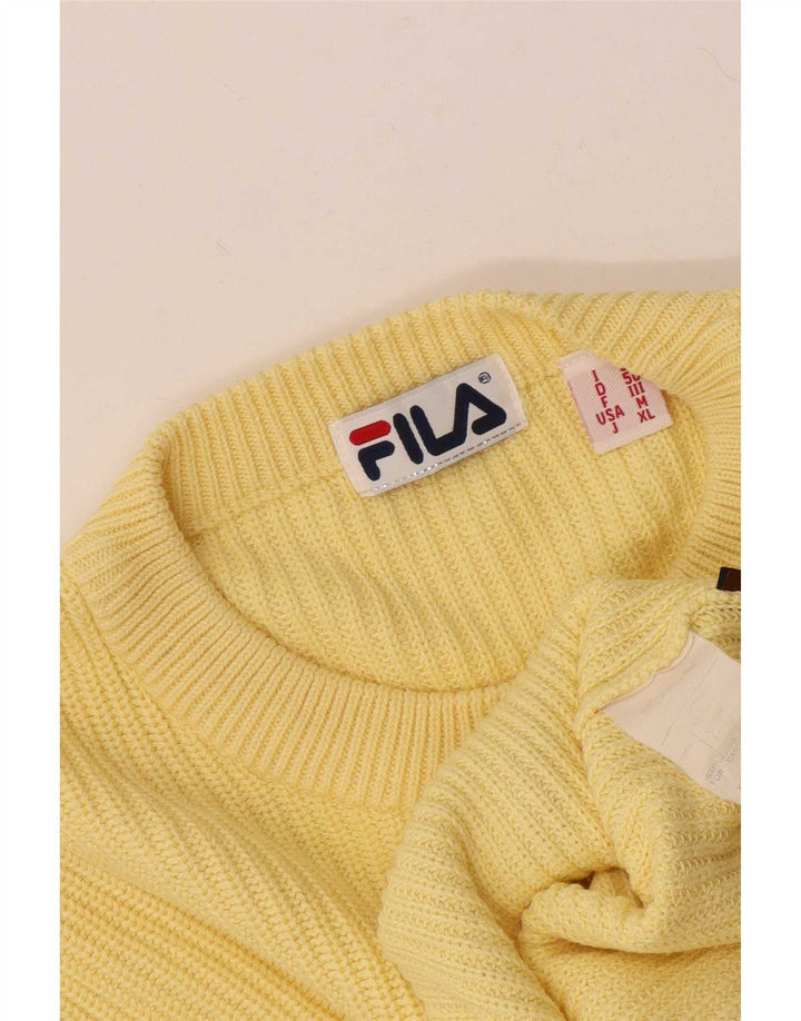 Fila Herren-Pullover mit Rundhalsausschnitt, IT 50, mittelgelbe Baumwolle