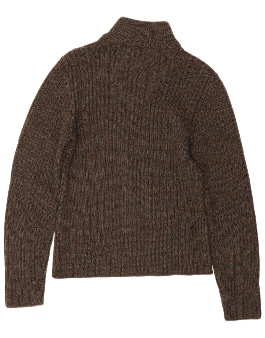 PRADA Damen Pullover mit Reißverschluss am Hals IT 48 XL Braune Schurwolle