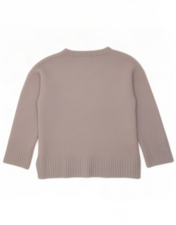 Oasis Damen-Pullover mit V-Ausschnitt, übergroß, Gr. 10, Größe S, Grau, Polyamid