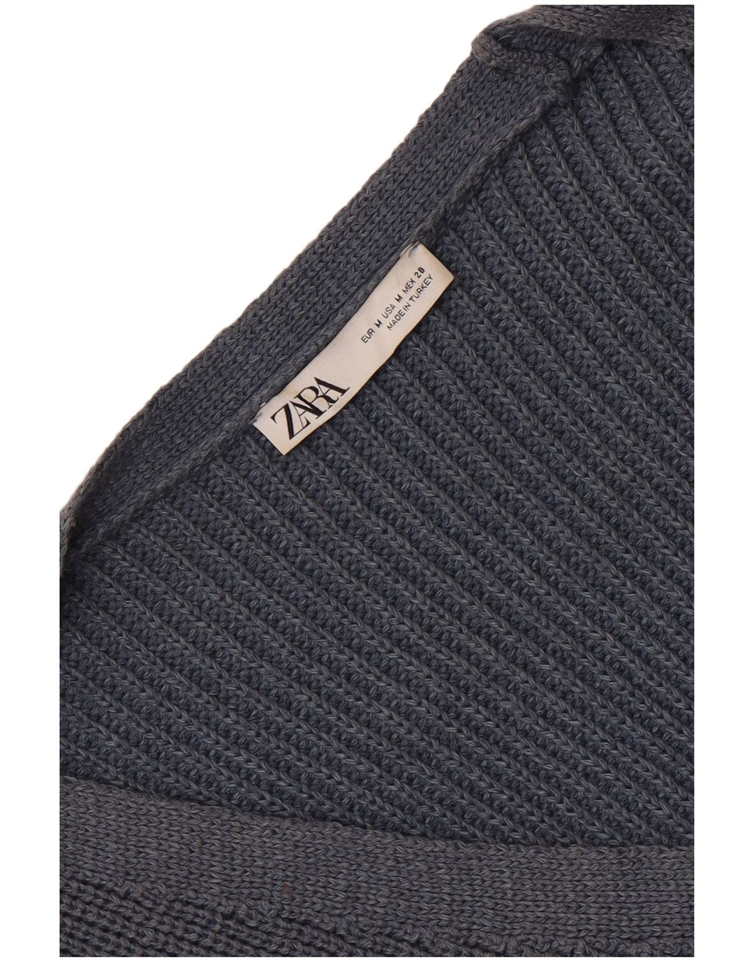 Zara Damen Crop Cardigan Pullover UK 14 Medium Marineblau