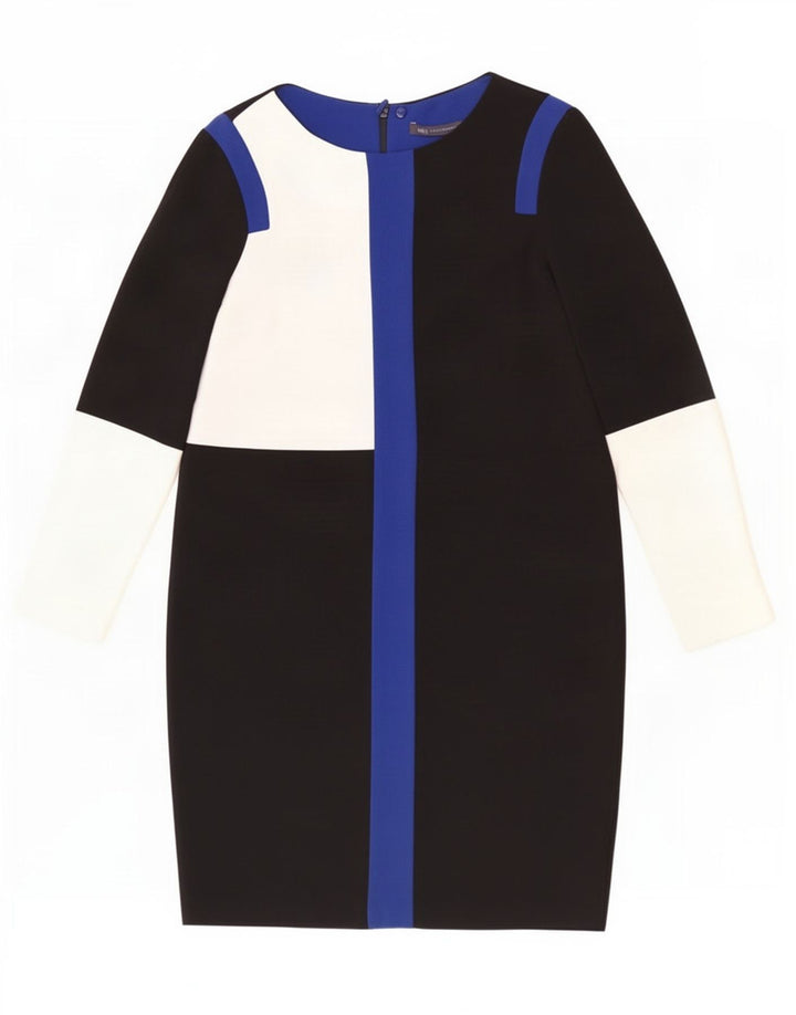 Marks & Spencer Damen Etuikleid UK 12 Mittelschwarz Farbblock