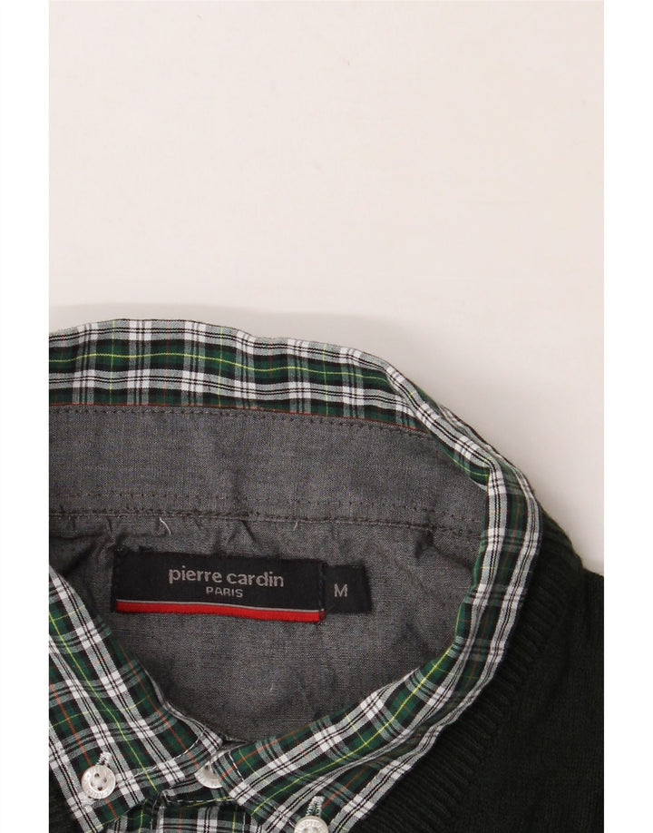 PIERRE CARDIN Mens V-Neck Jumper Sweater Medium Green Acrylic Vintage Pierre Cardin and Second-Hand Pierre Cardin from Messina Hembry 