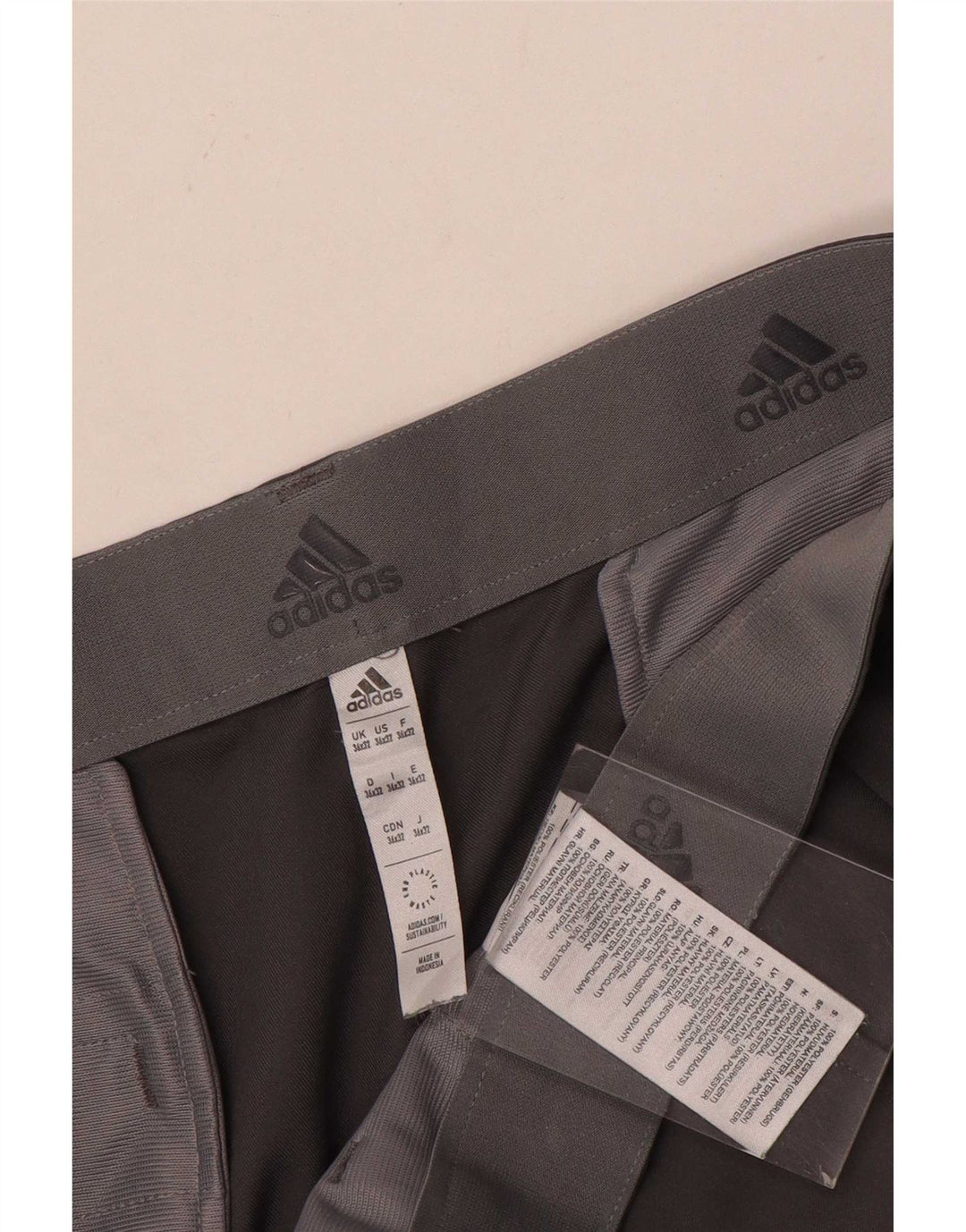 Adidas Herren Straight Chino Hose W36 L32 Grau Polyester