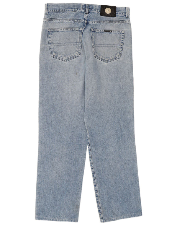 Trussardi Herren Straight Jeans W33 L29 Blaue Baumwolle