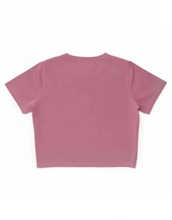 Zara Damen Crop T-Shirt Top UK 14 Large Rosa Baumwolle