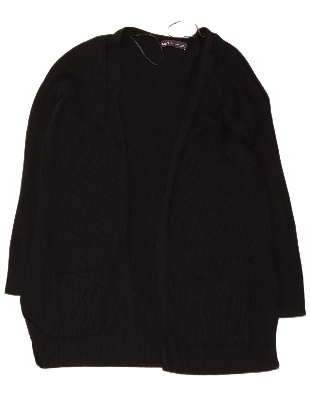Marks & Spencer Offener Damen-Cardigan-Pullover UK 14 Mittelschwarze Viskose