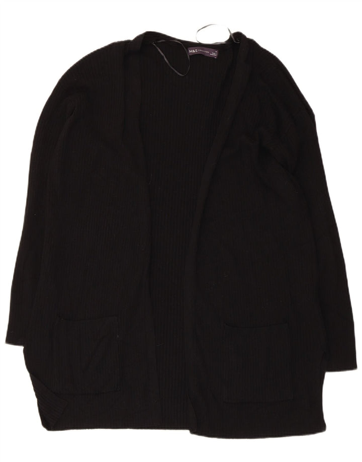Marks & Spencer Offener Damen-Cardigan-Pullover UK 14 Mittelschwarze Viskose