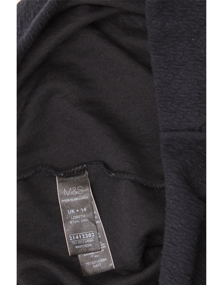 Marks & Spencer Damen Bleistiftrock UK 14 Large W32 Marineblau Polyester