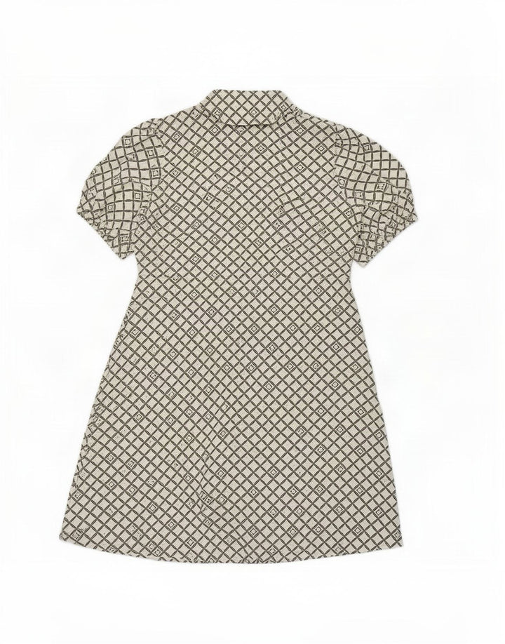 Marks & Spencer Damen-A-Linien-Kleid, Größe 46, Weiß, geometrisch, Polyester