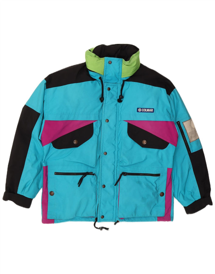Colmar Herren-Skijacke mit Kapuze, lockere Passform, IT 50, Mittelblau, Farbblock