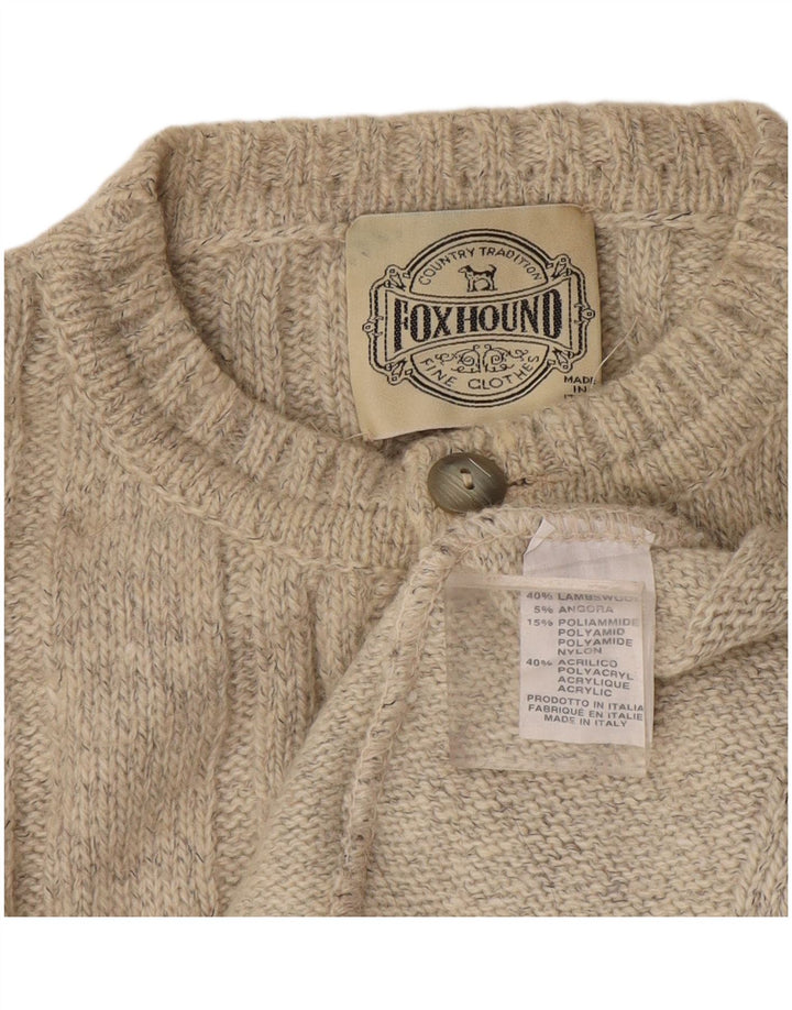 Foxhound Herren-Pullover mit Rundhalsausschnitt, XL, beige Wolle