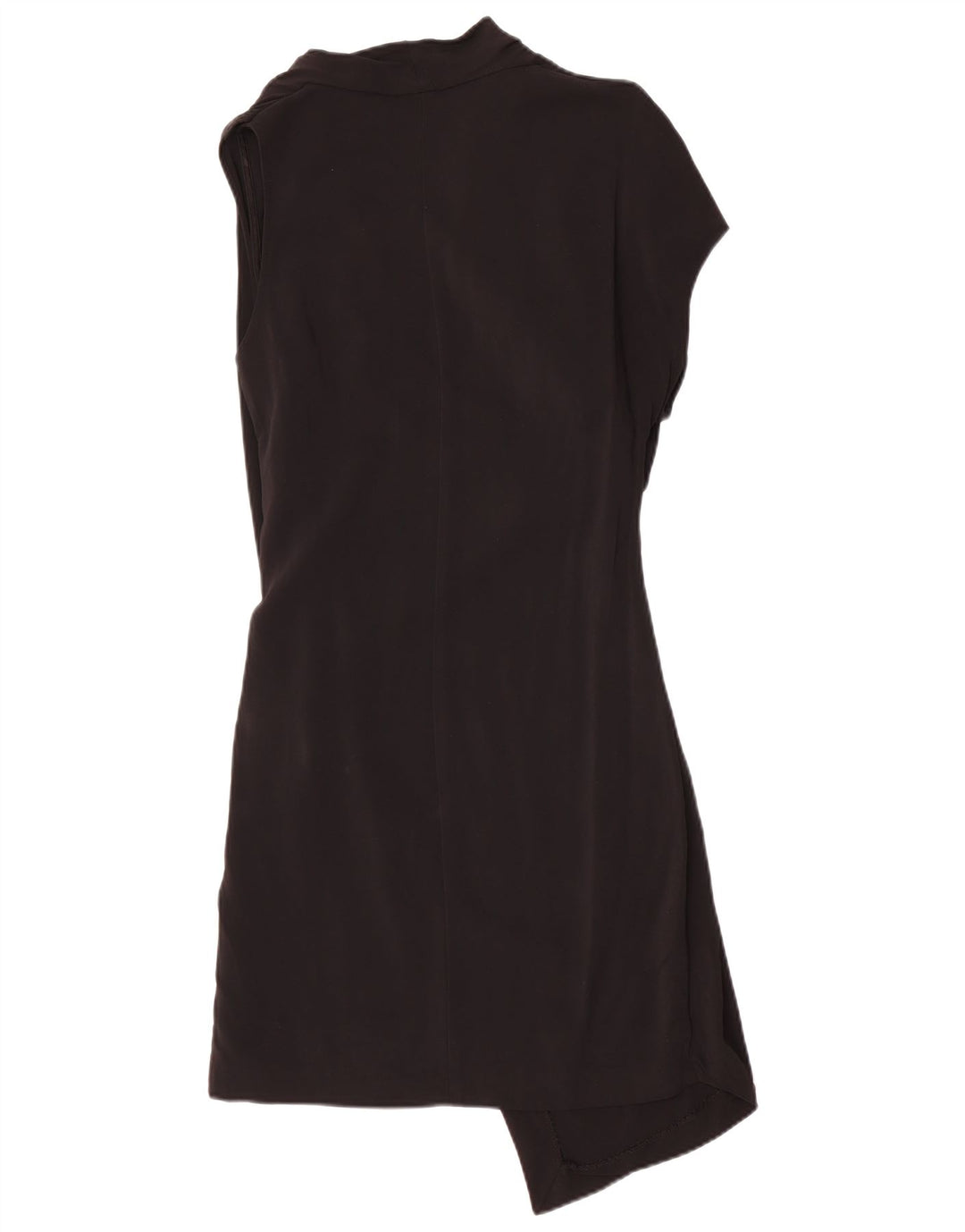 VINTAGE Ärmelloses asymmetrisches Damenkleid IT 44 Mittelschwarze Viskose