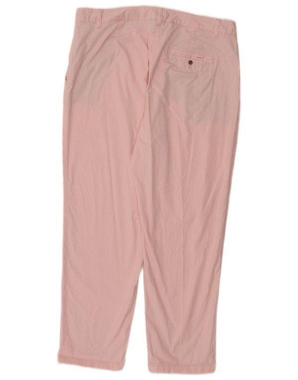 Marks & Spencer Damen Chinohose UK 18 XL W38 L29 Rosa gestreift