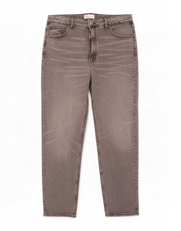 Zara Damen High Waist Tapered Jeans EU 44 XL W34 L30 Grau