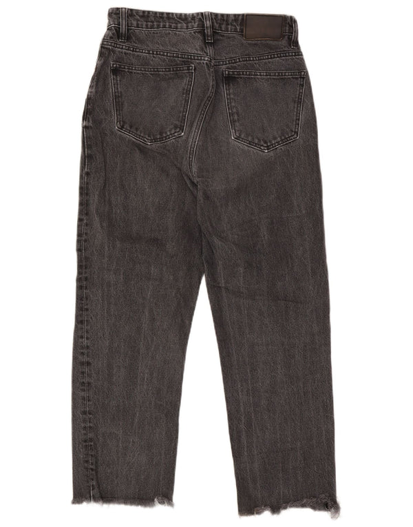 Zara Damen-Jeans mit hoher Taille, kurz geschnitten, EU 38, Größe S, W28, L24, Grau