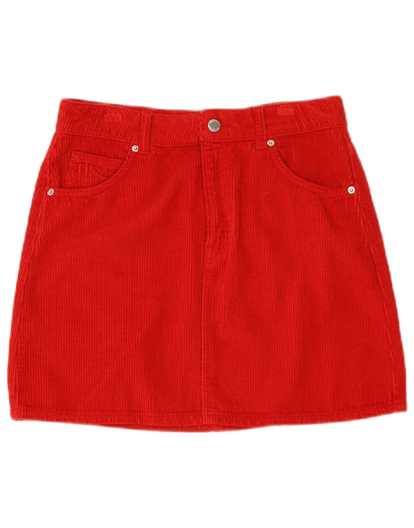 Topshop Womens Mini Corduroy Skirt UK 10 Small W29  Red Cotton
