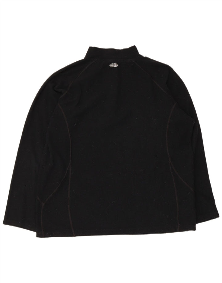 Asics Damen-Fleecepullover mit Reißverschluss am Hals, UK 14, mittelschwarz