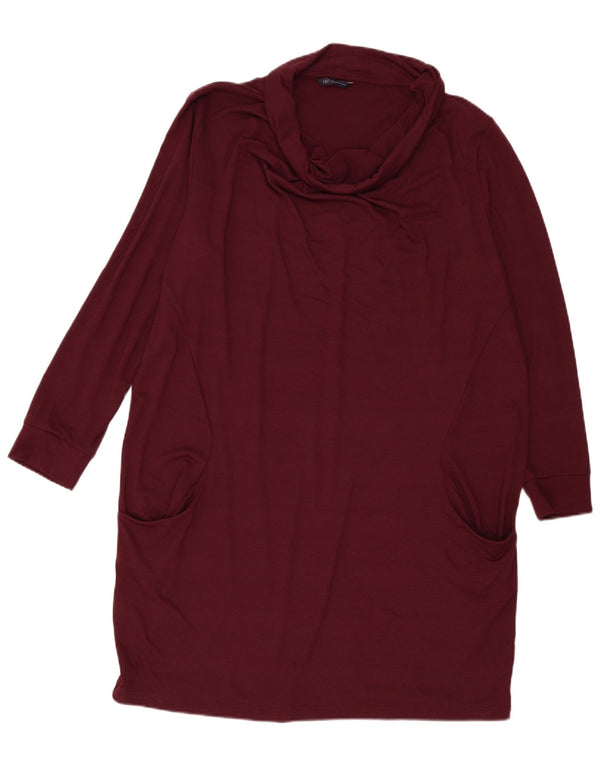 Marks & Spencer Damen Langarm-Pulloverkleid UK 24 4XL Burgunderrot