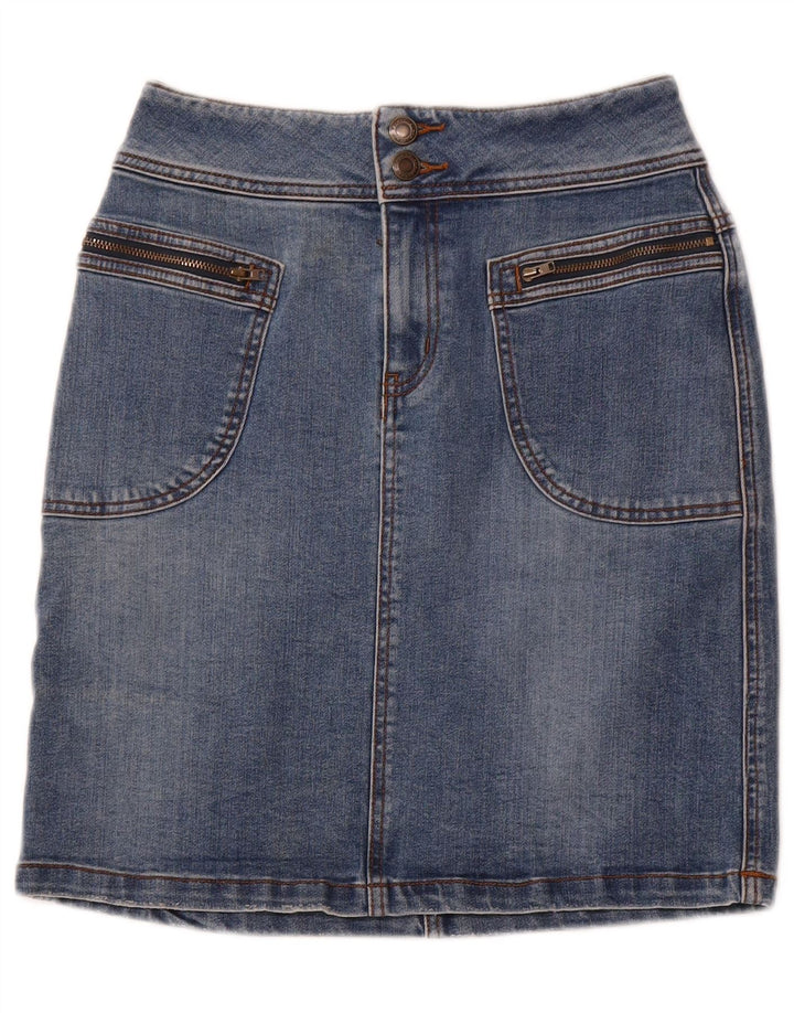 PRANA Damen-Jeansrock mit hoher Taille, US 2 XS W26, blaue Baumwolle