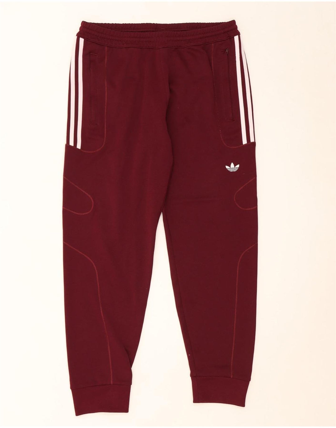 Adidas Herren-Trainingshose, Jogginghose, mittleres Burgunderrot, Polyester