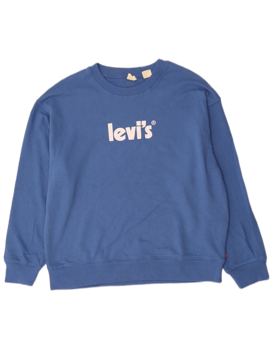 Levi's Damen Grafik-Sweatshirt-Pullover UK 16 Large Blaue Baumwolle