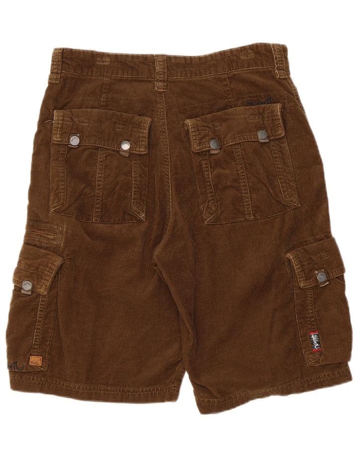 QUIKSILVER Herren Cord-Cargoshorts XS W30 Braune Baumwolle