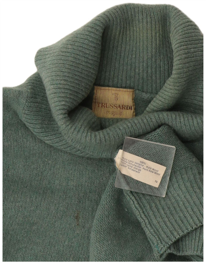 Trussardi Rollkragenpullover für Herren, mittelgrüne Wolle