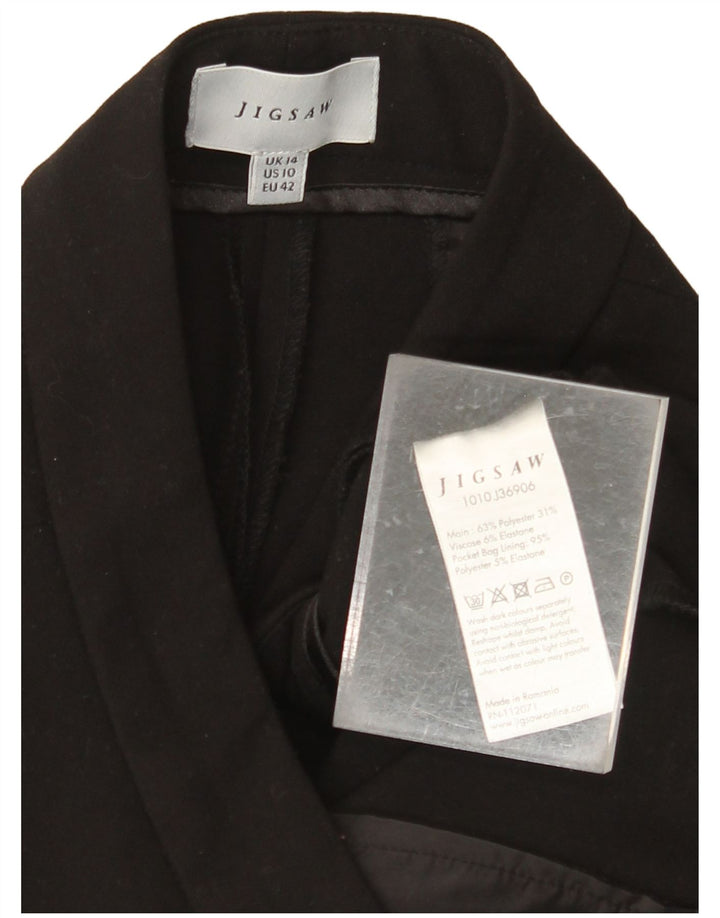 JIGSAW Gerade geschnittene Hose für Damen, UK 14, Größe L, W34, L25, Schwarz