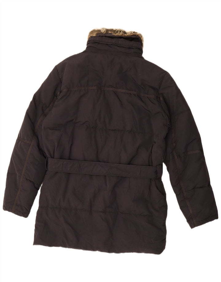 Canadiens Herren gepolsterter Mantel UK 38 Mittelschwarze Baumwolle