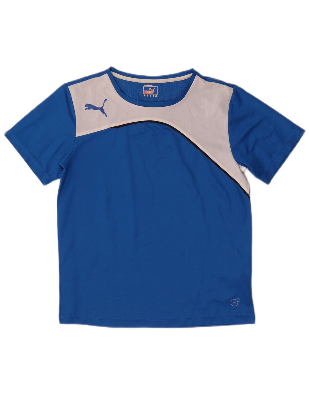 Puma T-Shirt für Jungen, 13–14 Jahre, blaues Colourblock-Polyester