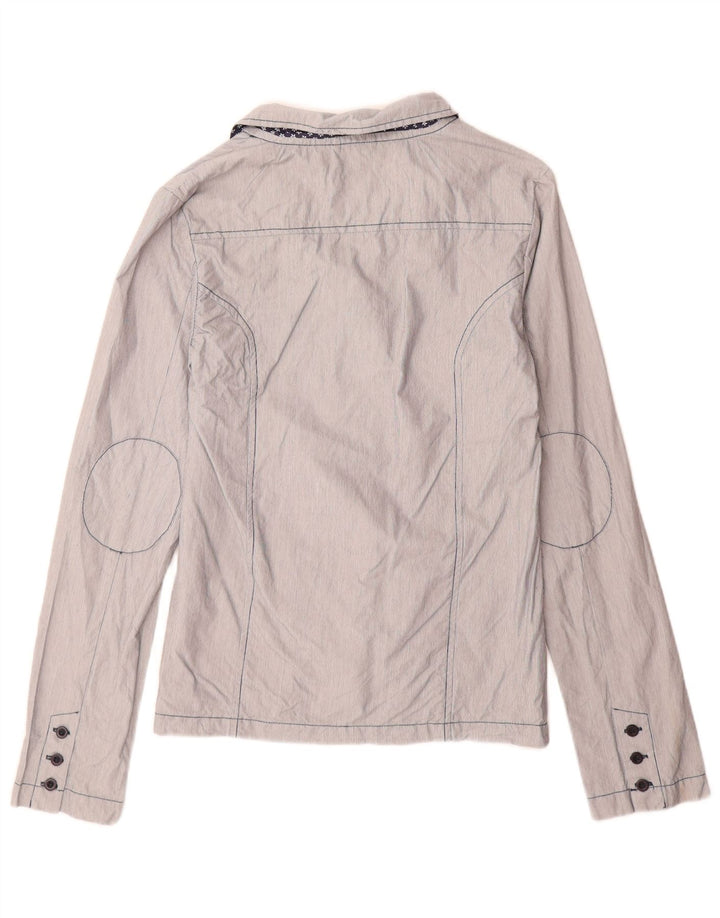 North Pole Damen-Blazer mit 3 Knöpfen, Gr. 16, Größe L, Blau, Nadelstreifen, Baumwolle