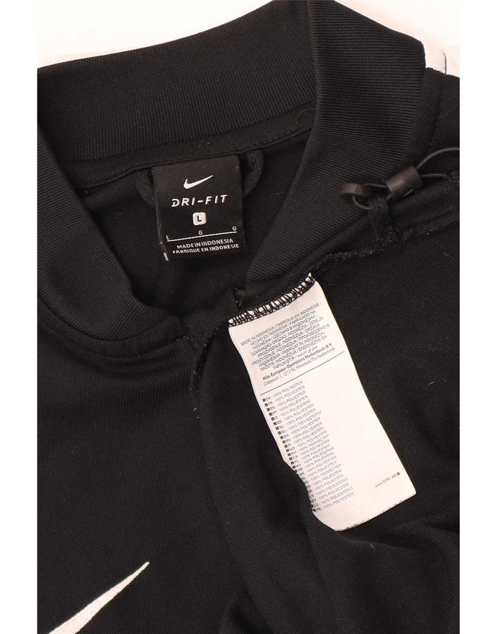 Nike Herren Dri Fit Trainingsanzug-Top-Jacke, groß, schwarzes Farbblock-Polyester
