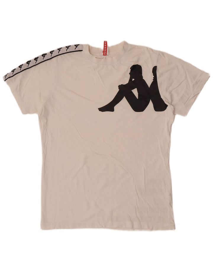 Kappa Herren-T-Shirt mit Grafik, Größe S, weiße Baumwolle