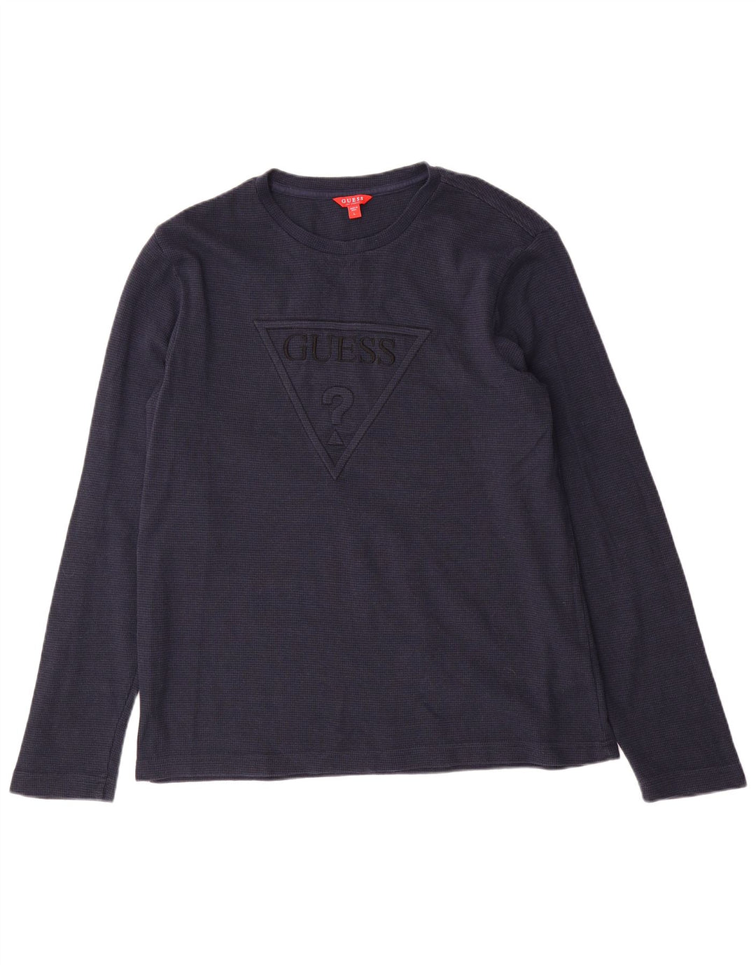Guess Herren-Grafik-Oberteil, langärmelig, groß, marineblau, Baumwolle