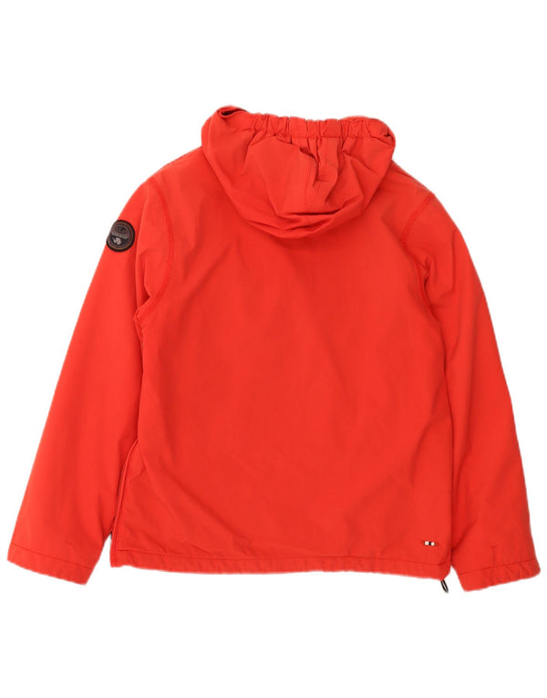 Napapijri Jungen-Anorakjacke mit grafischer Kapuze, 11–12 Jahre, rotes Polyamid