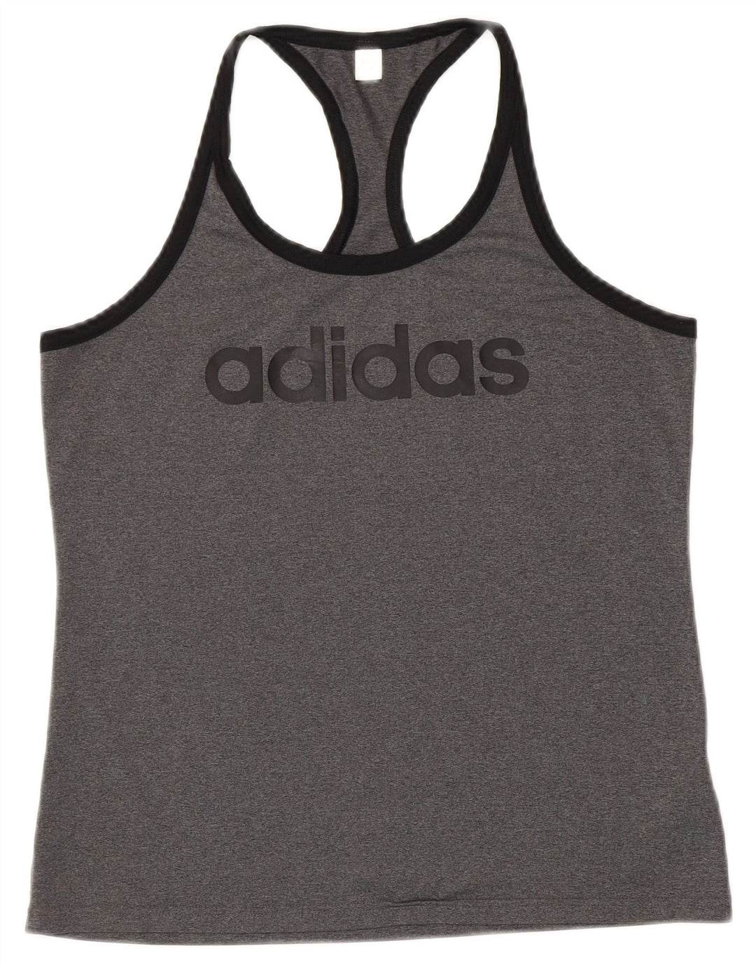 ADIDAS Damen Climalite Graphic Vest Top UK 12/14 Mittelgraues Polyester
