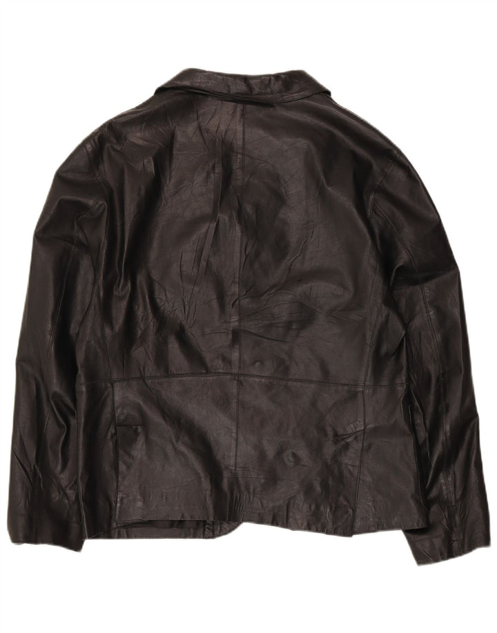 Cristiano Di Thiene Herren Lederjacke UK 36 Small Schwarzes Leder