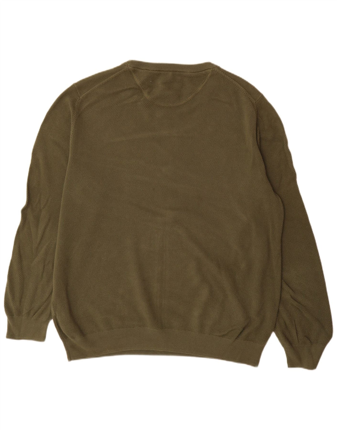 Gant Herren-Pullover mit Rundhalsausschnitt, 2XL, Khaki, Baumwolle