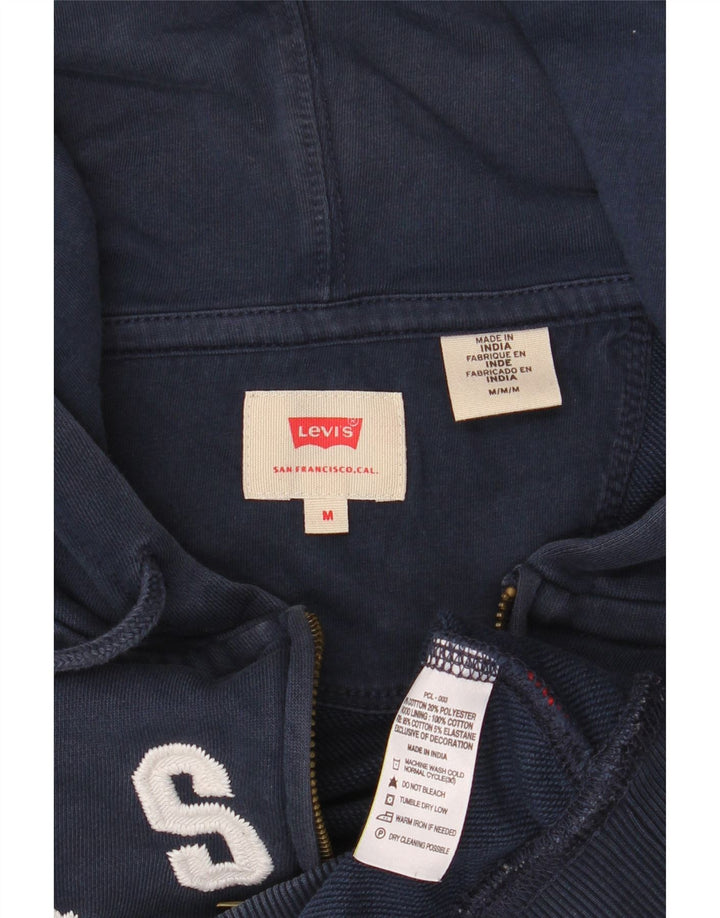 LEVI'S Herren-Kapuzenpullover mit grafischem Reißverschluss, mittelmarineblaue Baumwolle