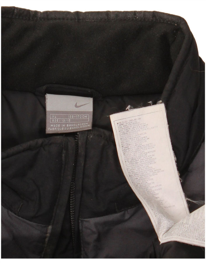 Nike Windjacke für Jungen, 13–14 Jahre, XL, schwarzes Colourblock-Nylon