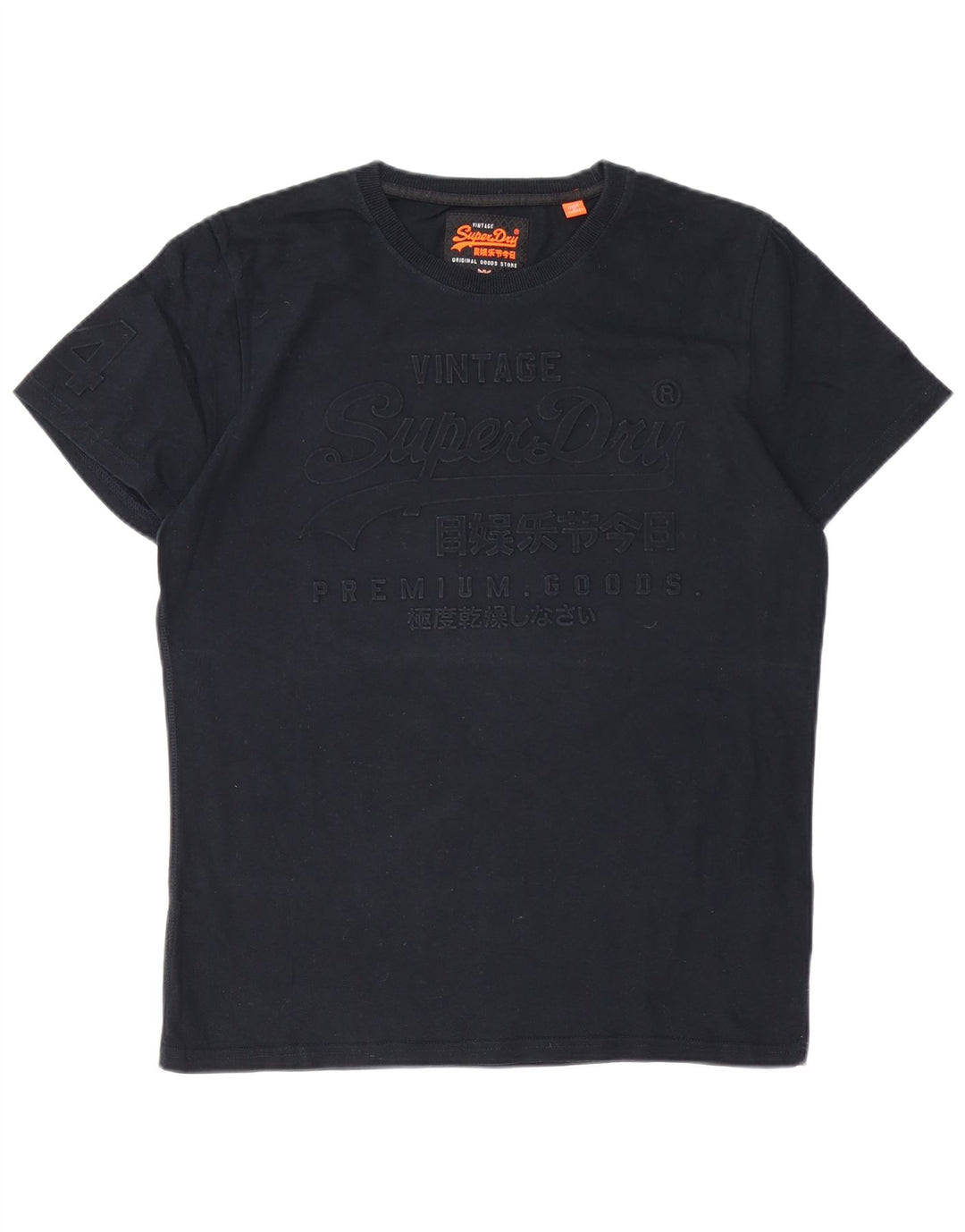 SUPERDRY Herren Grafik-T-Shirt-Oberteil XL aus schwarzer Baumwolle
