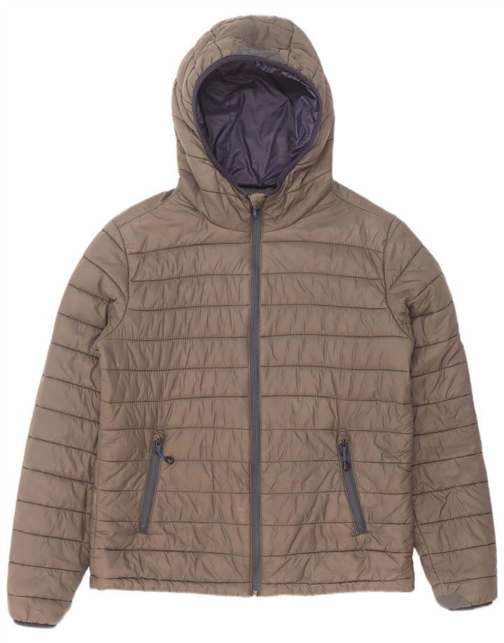 North Sails Herren-Jacke mit Kapuze, gepolstert, UK 36, Größe S, graues Nylon
