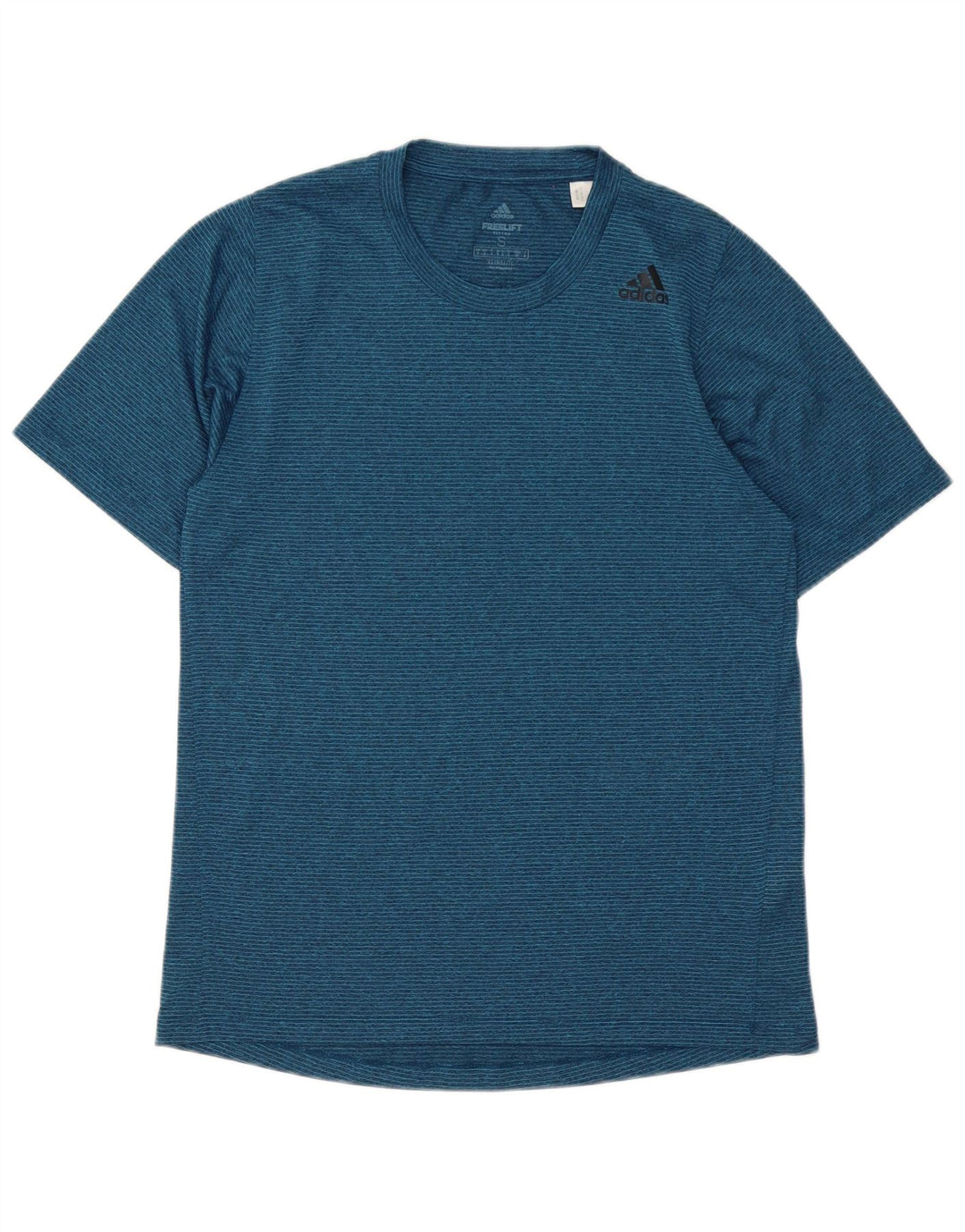 Adidas Herren Climalite T-Shirt Top Small Marineblau gestreift Polyester