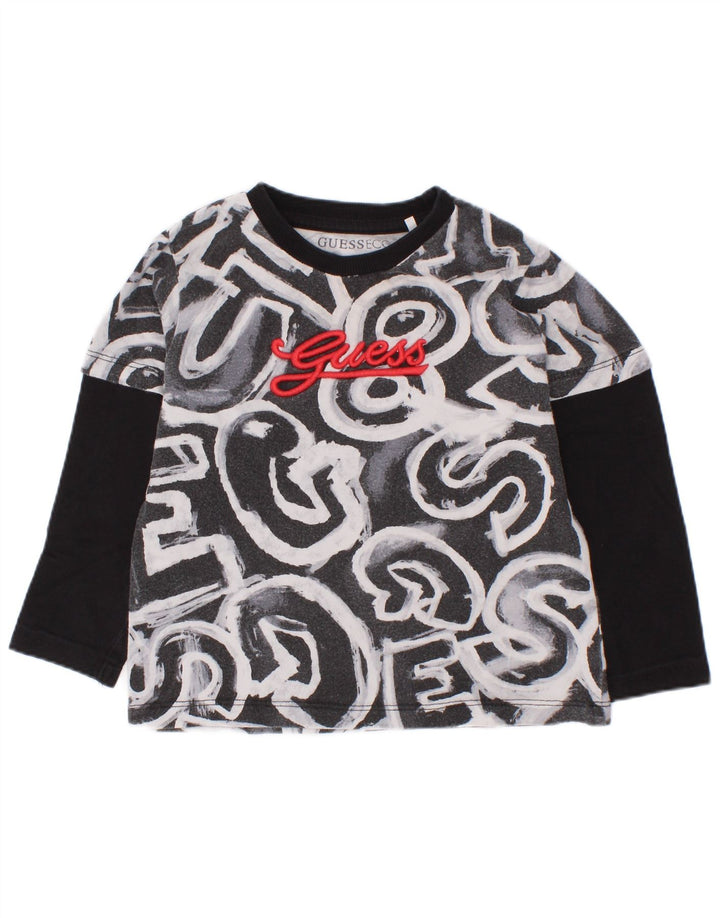 Guess Baby-Jungen-Top mit Grafik, langärmlig, 18–24 Monate, Schwarz