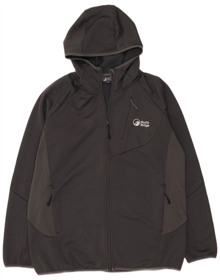 North Ridge Herren-Trainingsjacke mit Kapuze, groß, grau, Polyester