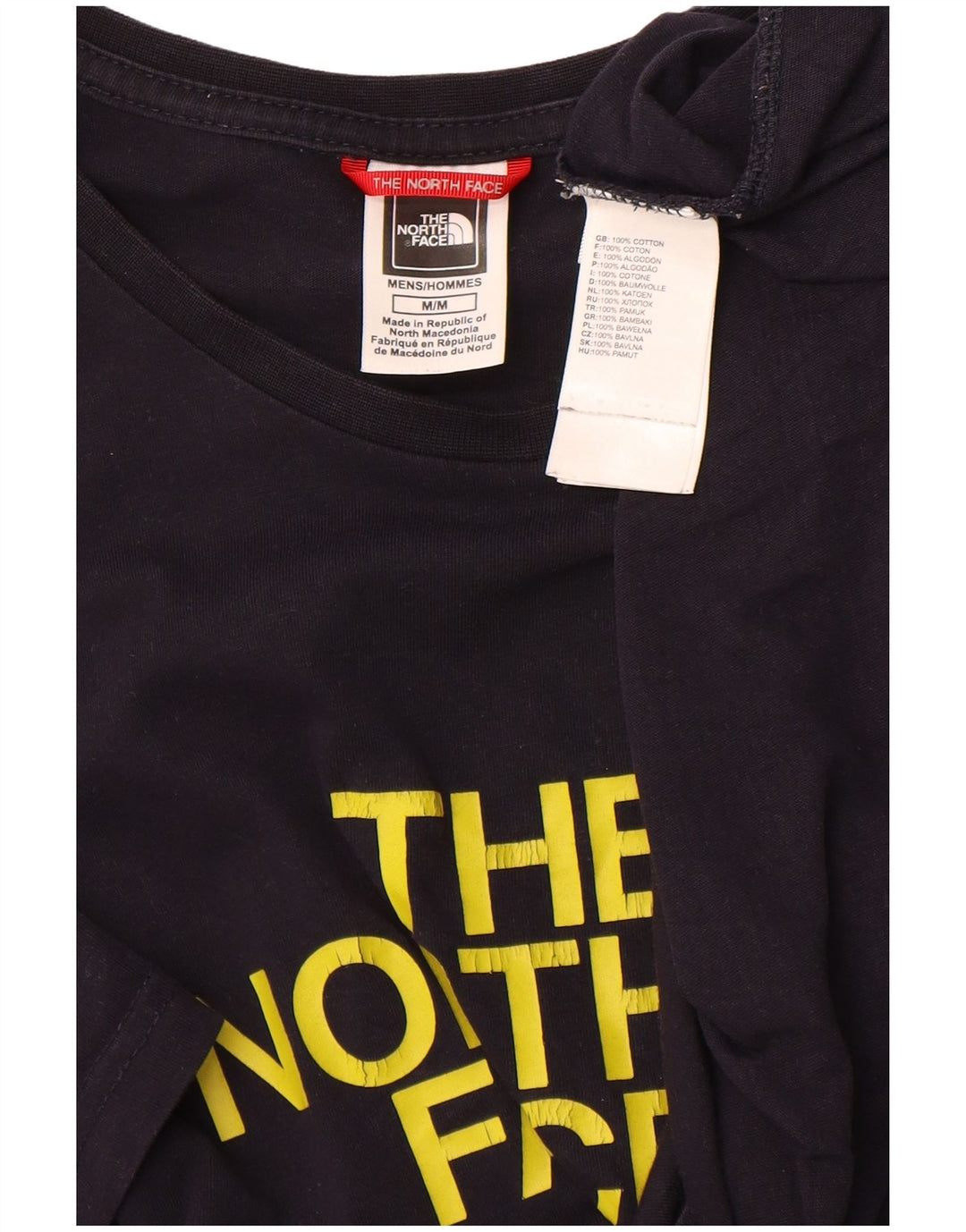 THE NORTH FACE Mens Graphic T-Shirt Top Medium Navy Blue Cotton