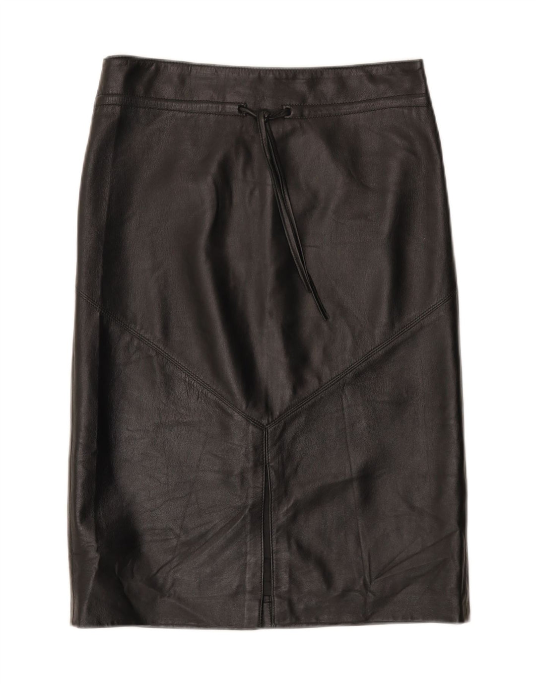 Vintage Damen Lederrock IT 44 Medium W30 Schwarzes Leder