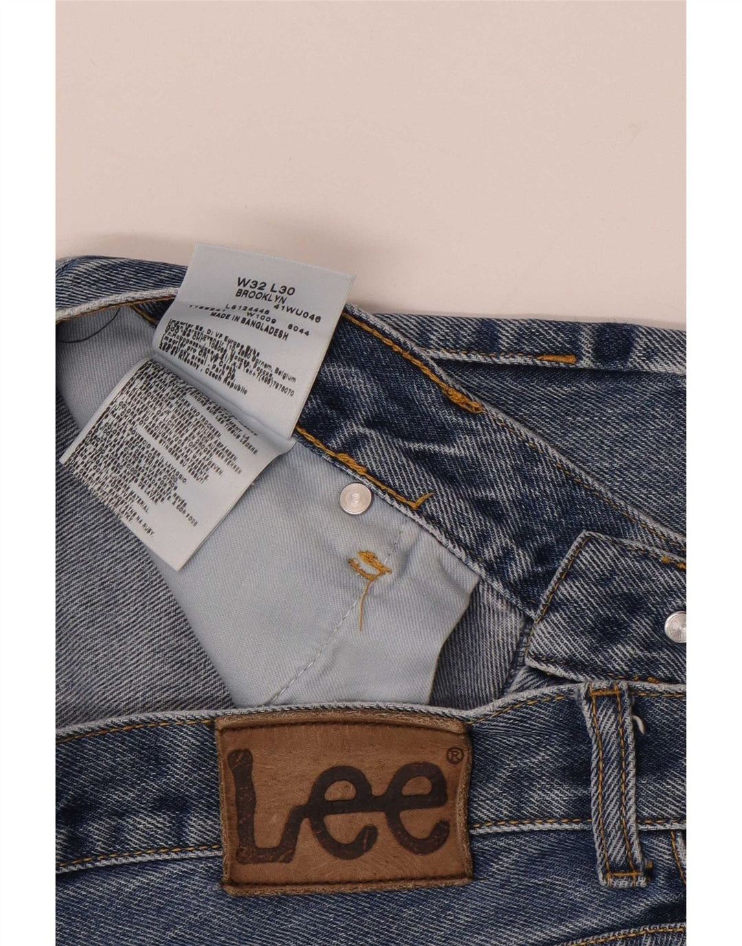 Lee Herren Straight Jeans W32 L30 Blaue Baumwolle