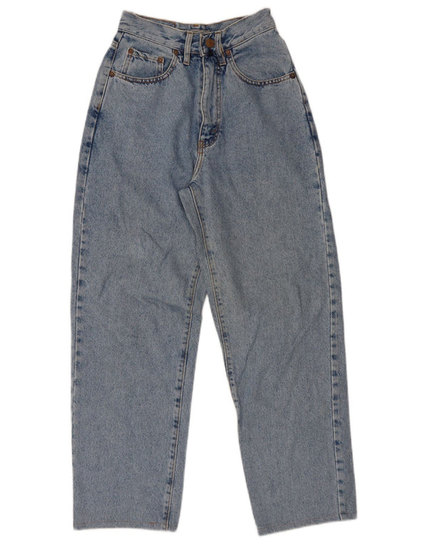 Vintage Damen-Jeans mit normaler Passform und hoher Taille, W27, L27, blaue Baumwolle